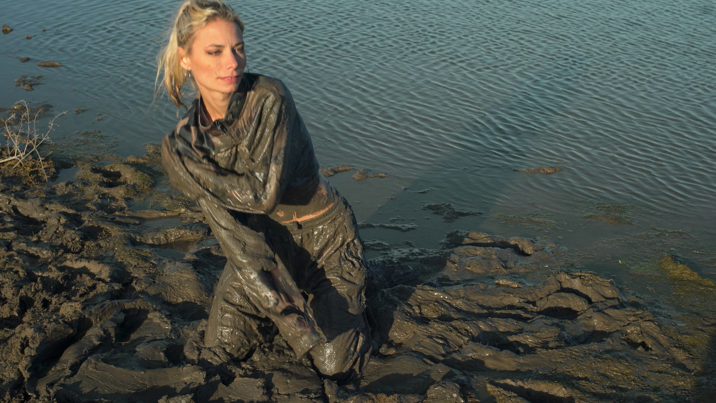 EP28: Muddy Training: Military Girl in Camouflage Tracksuit