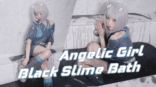 EP60: Angelic Messy Girl Black Slime Bath