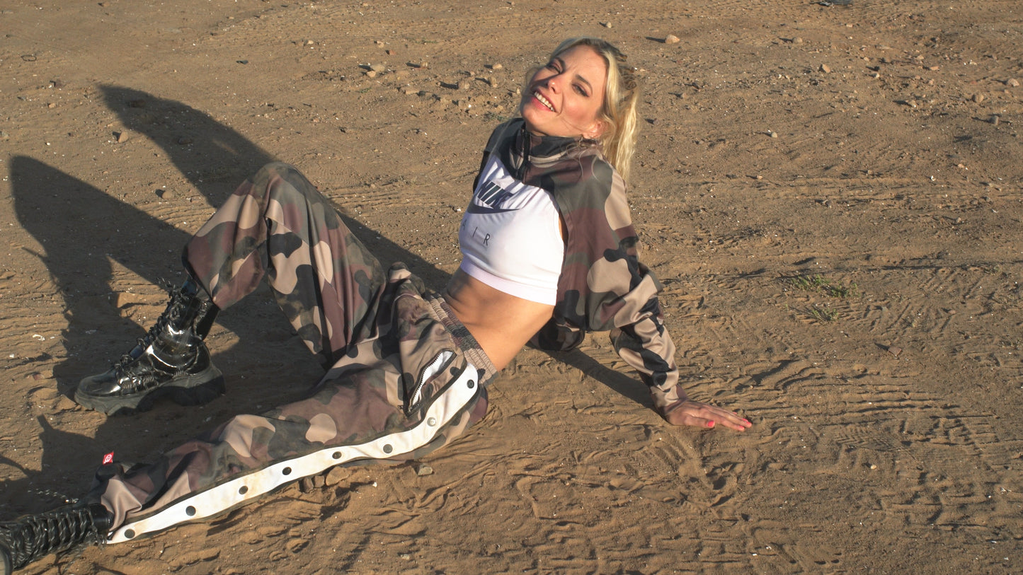 EP28: Muddy Training: Military Girl in Camouflage Tracksuit | VIDEO